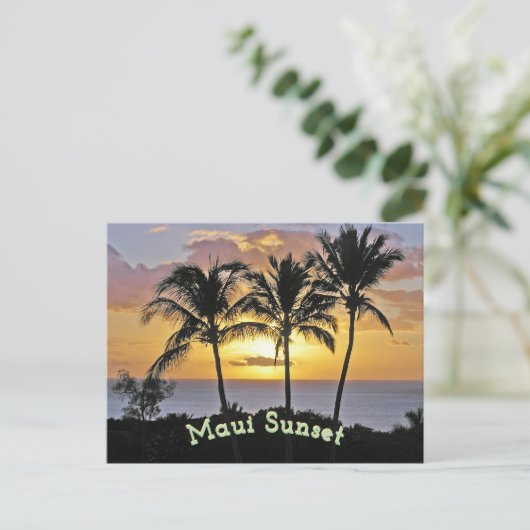 Maui Sunset Briefkaart (Staand voorkant)