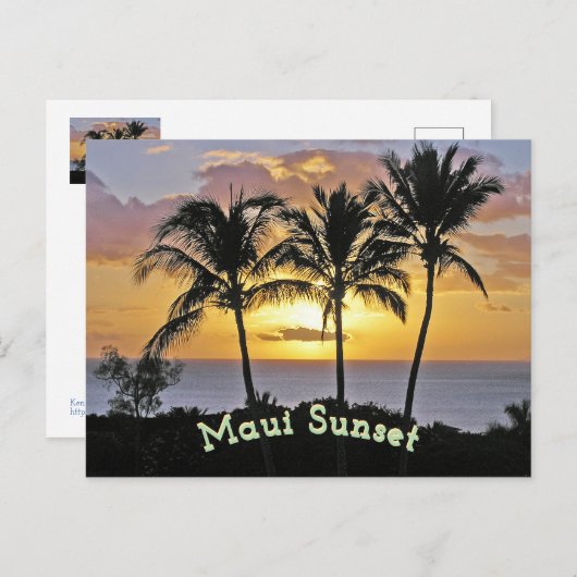 Maui Sunset Briefkaart (Voorkant / Achterkant)