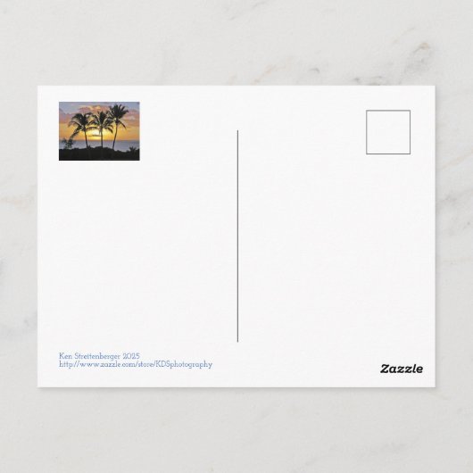 Maui Sunset Briefkaart (Achterkant)