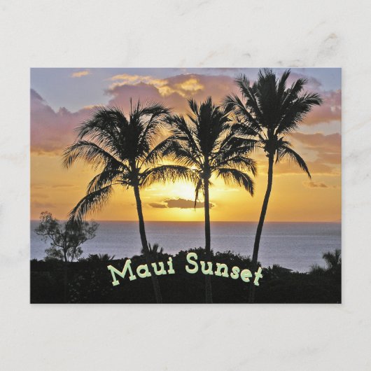 Maui Sunset Briefkaart (Voorkant)