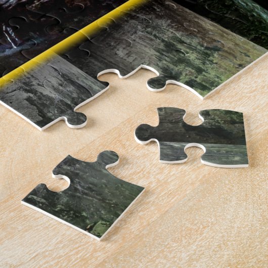 Maui Sunset Graphics op Bamboe Achtergrond Legpuzzel (Zijkant)