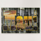 Maui Sunset Graphics op Bamboe Achtergrond Legpuzzel (Horizontaal)