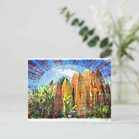 Maui Surfboard fence Briefkaart (Staand voorkant)