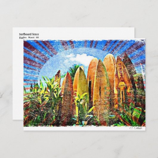 Maui Surfboard fence Briefkaart (Voorkant / Achterkant)
