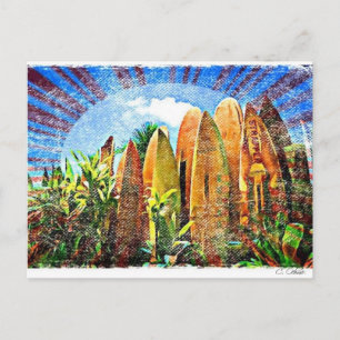 Maui Surfboard fence Briefkaart