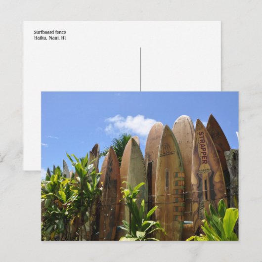 Maui Surfboard fence Briefkaart (Voorkant / Achterkant)