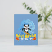 Maui Surfing Panda Briefkaart (Staand voorkant)