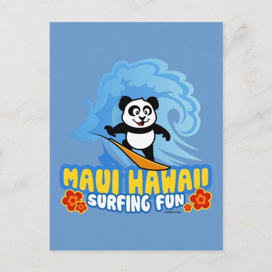 Maui Surfing Panda Briefkaart (Voorkant)