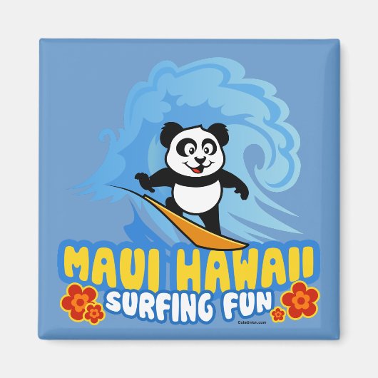 Maui Surfing Panda Magneet (Voorkant)