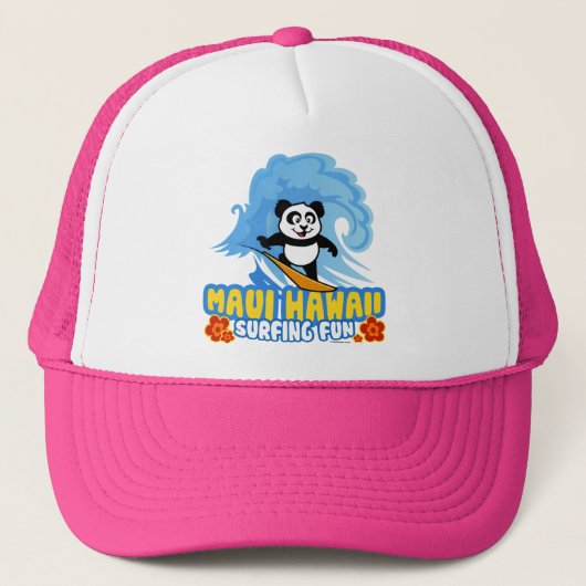 Maui Surfing Panda Trucker Pet (Voorkant)