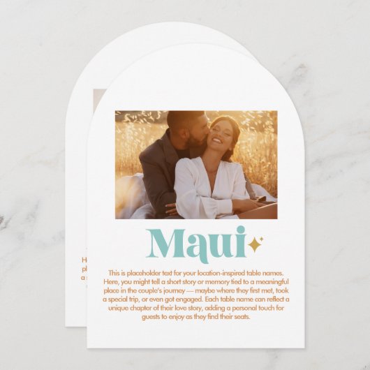 Maui-tabelnummer Kaart (Voorkant / Achterkant)