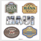 Maui Town tekent Stickers (Vel)