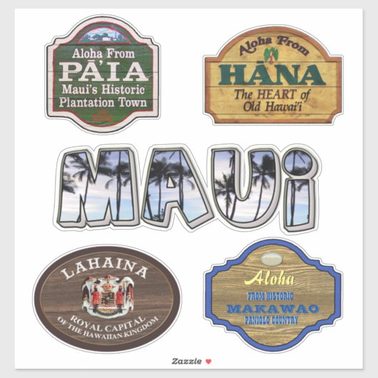 Maui Town tekent Stickers (Vel)
