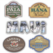 Maui Town tekent Stickers (Voorkant)