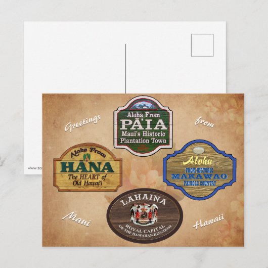 Maui Towns Briefkaart (Voorkant / Achterkant)