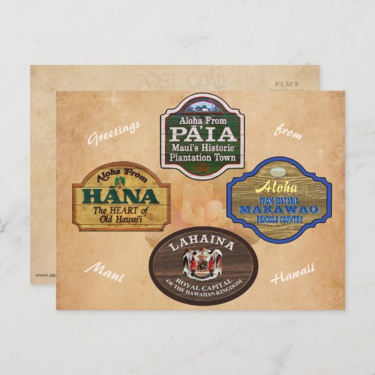 Maui Towns Briefkaart (Voorkant / Achterkant)