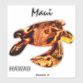 Maui Tribal Honu Lava Sticker (Vel)