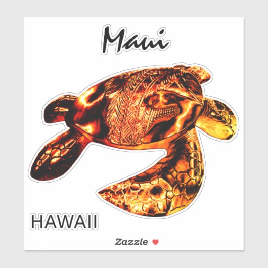 Maui Tribal Honu Lava Sticker (Vel)