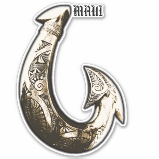 Maui Tribal Hook Sticker (Voorkant)