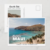 Maui Trouw QR Code Strand Save the Date Briefkaart (Voorkant / Achterkant)