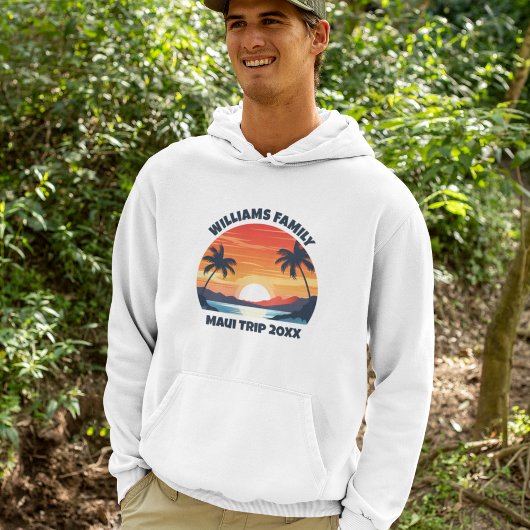 Maui Vakantie Cool Sunrise Palmbomen Custom Hoodie