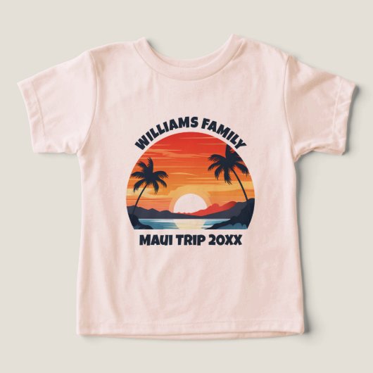 Maui Vakantie Sunrise Palmbomen gepersonaliseerd (Design voorkant)