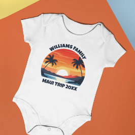 Maui Vakantie Sunrise Palmbomen gepersonaliseerd Romper