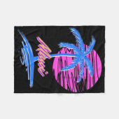 Maui Vaporwave Synth Outrun Sunset 80s Beach Retro Fleece Deken (Voorkant (Horizontaal))