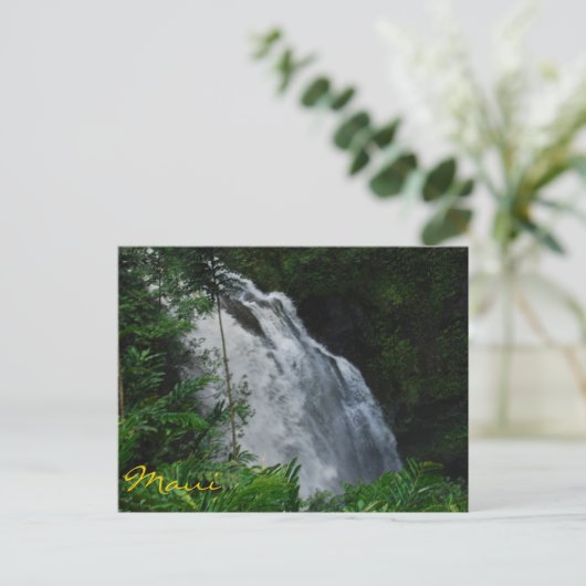Maui Waterfall Briefkaart (Staand voorkant)