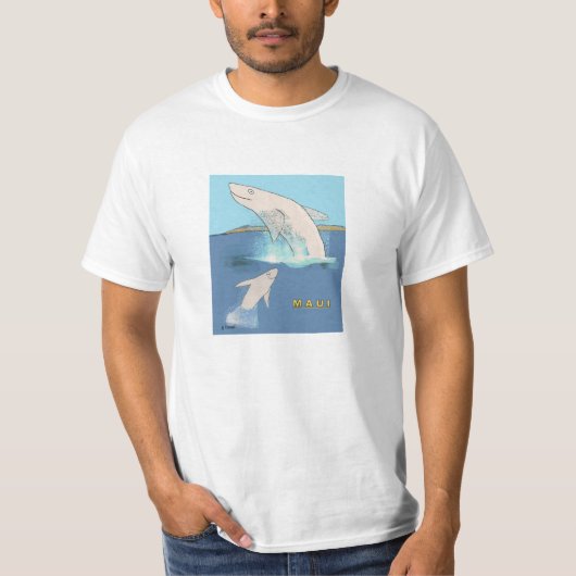 Maui Whales Cavorting T-shirt (Voorkant)