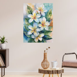Maui White Plumeria Poster