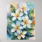 Maui White Plumeria Poster (Voorkant)