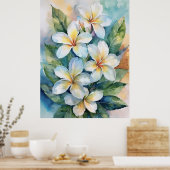 Maui White Plumeria Poster (Keuken)