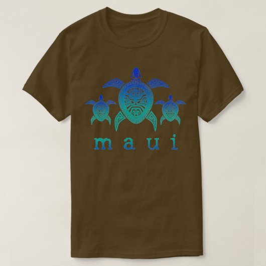 Maui - Zee Hawaii - schildpadden Hawaiian scuba du T-shirt (Design voorkant)