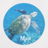 Maui Zee Schildpad Labels (Design 2)