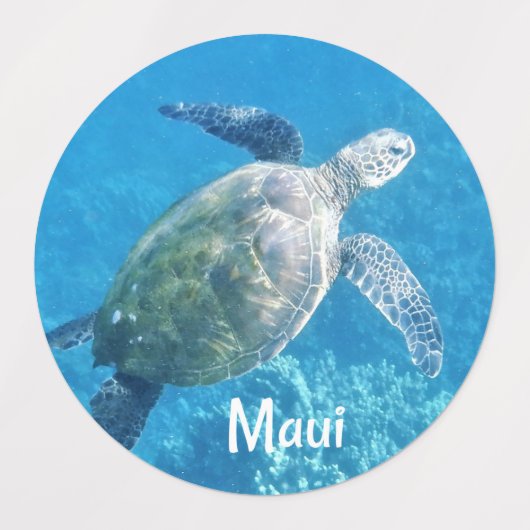 Maui Zee Schildpad Labels (Design 2)