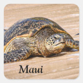 Maui Zee Schildpad op een strand sticker (Voorkant)