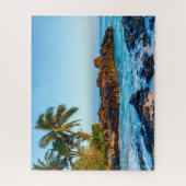 Maui zonsondergang bij Secret Beach bij zonsonderg Legpuzzel (Verticaal)