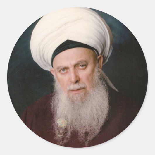 Maulana Sheikh Shaykh Sayyid Nazim al-Haqqani Ronde Sticker (Voorkant)