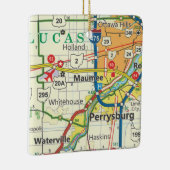 Maumee Ohio Vintage Map Keramisch Ornament (Rechts)