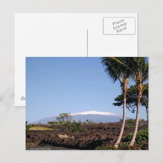 Mauna Kea-Briefkaart met sneeuwgemap Briefkaart (Voorkant / Achterkant)