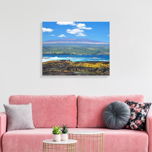 Mauna Kea en Hilo Bay Canvas Afdrukken (Insitu (Woonkamer))