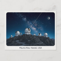 Mauna Kea Hawaï VS Reisbriefkaart met Sterrenkijke