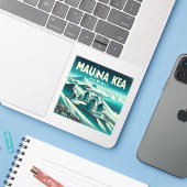 Mauna Kea Hawaii 3 inch Vinyl Sticker (Laptop met iPhone)