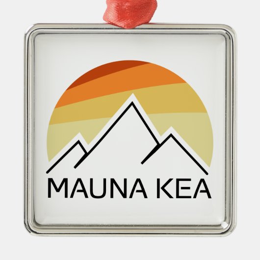 Mauna Kea Hawaii Retro Metalen Ornament (Voorkant)