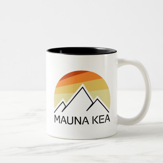 Mauna Kea Hawaii Retro Tweekleurige Koffiemok (Rechts)