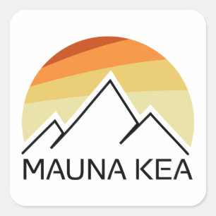 Mauna Kea Hawaii Retro Vierkante Sticker