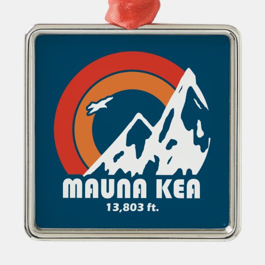 Mauna Kea Hawaii Sun Eagle Metalen Ornament (Voorkant)