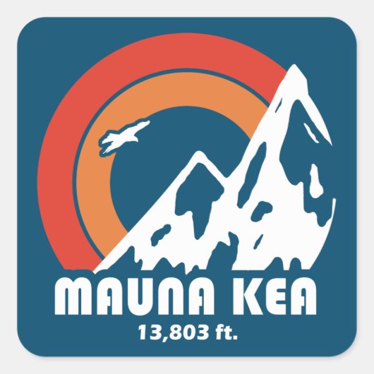 Mauna Kea Hawaii Sun Eagle Vierkante Sticker (Voorkant)