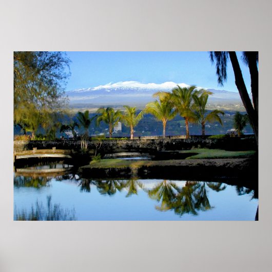 Mauna Kea met sneeuwPoster Poster (Voorkant)